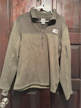 The North Face Men's Medium Olive Green Fleece Pullover Jacket